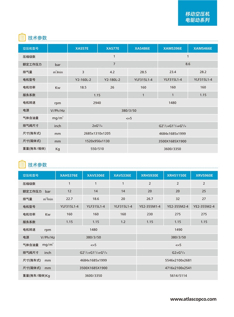 阿特拉斯科普柯移動空壓機(jī)電驅(qū)動系列