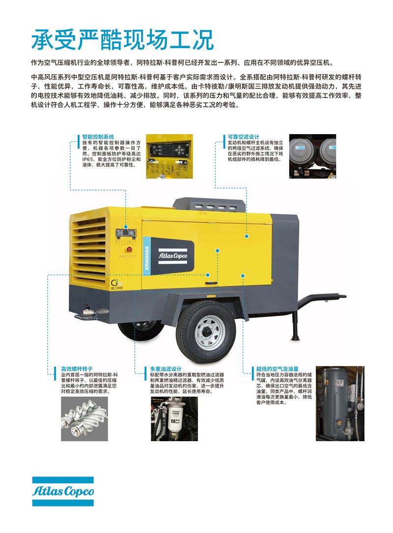 阿特拉斯移動(dòng)空壓機(jī)中機(jī)中高風(fēng)壓系列