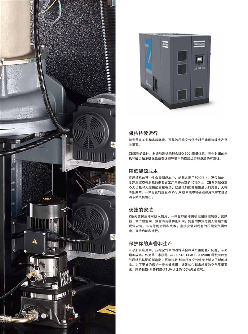 阿特拉斯無油離心式磁懸浮式鼓風(fēng)機(jī)ZBX系列110-250KW